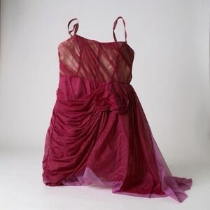 Anthropologie Formal Cocktail Dress US Size 4 Red Short Cute